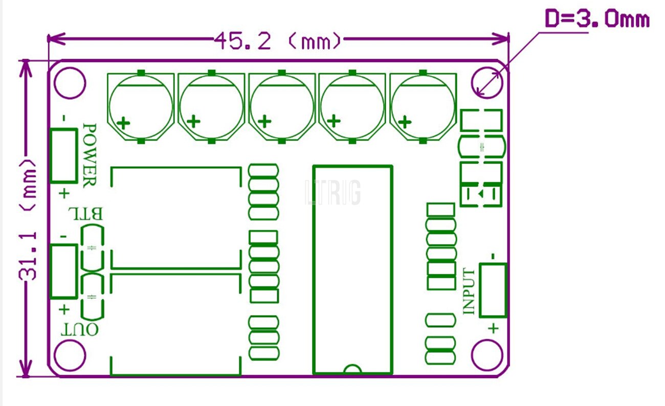 custom 1Pcs Digital power amplifier board module 35w mono amplifier module TDA8932 high power low power consumption