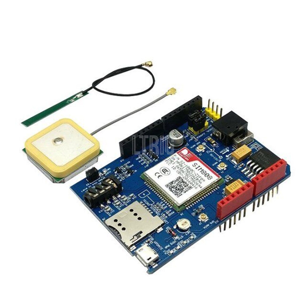 custom 1Pcs High Quality SIM808 GPRS / GSM + GPS Shield 2 in 1 GSM Shield GPRS GPS Development Board SIM808 Module