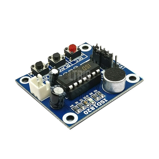 custom 1Pcs ISD1820 recording module voice module the voice board telediphone module board with Microphones + Loudspeaker