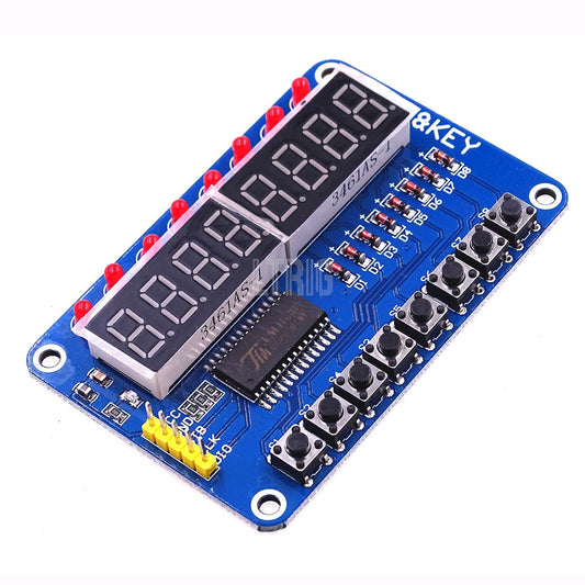 custom 1Pcs Key Display For AVR New 8-Bit Digital LED Tube 8-Bit TM1638 Module with line