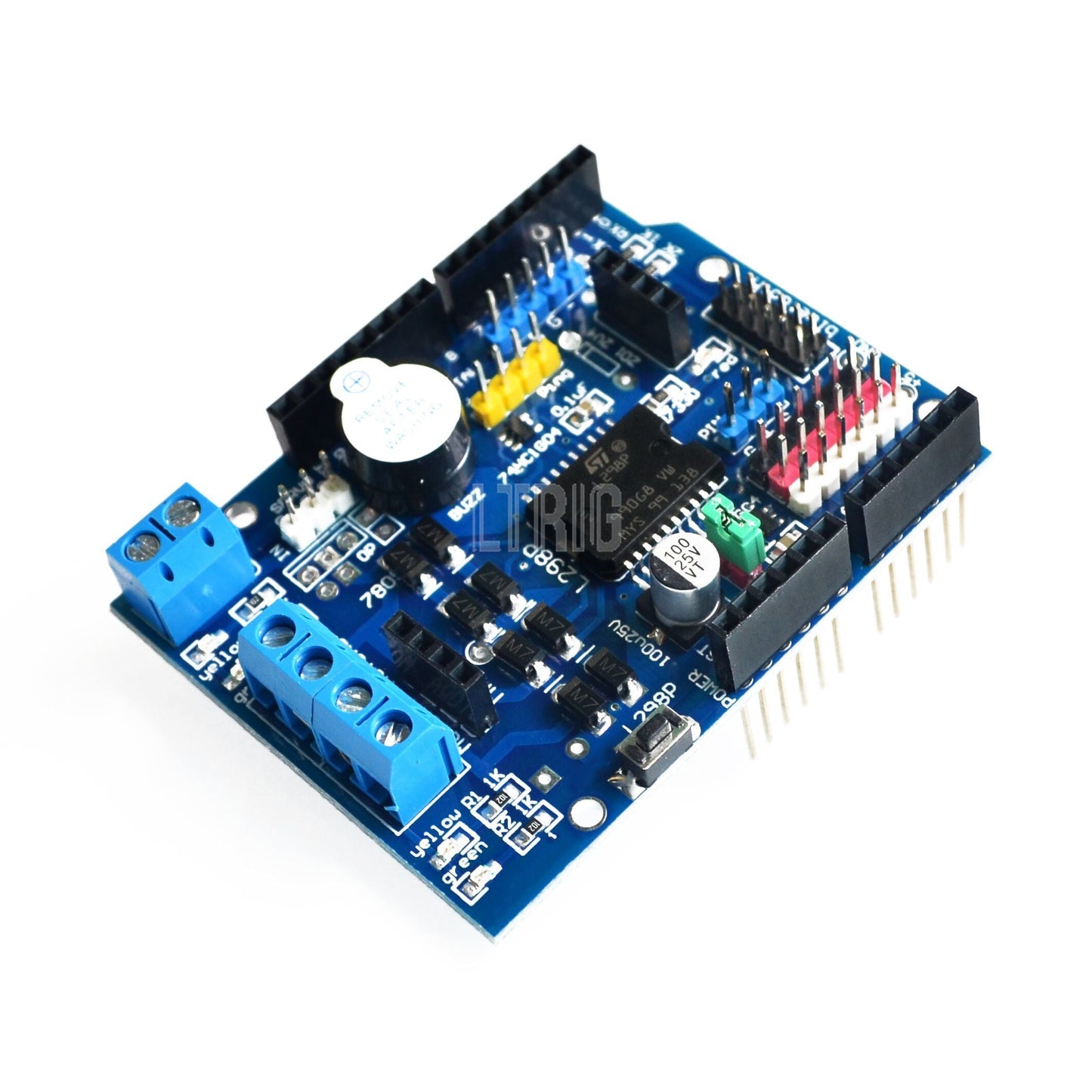 custom 1Pcs L298P PWM Speed Controller Dual High-Power H-bridge Driver ,Bluetooth, L298P Motor Shield Board for Arduino