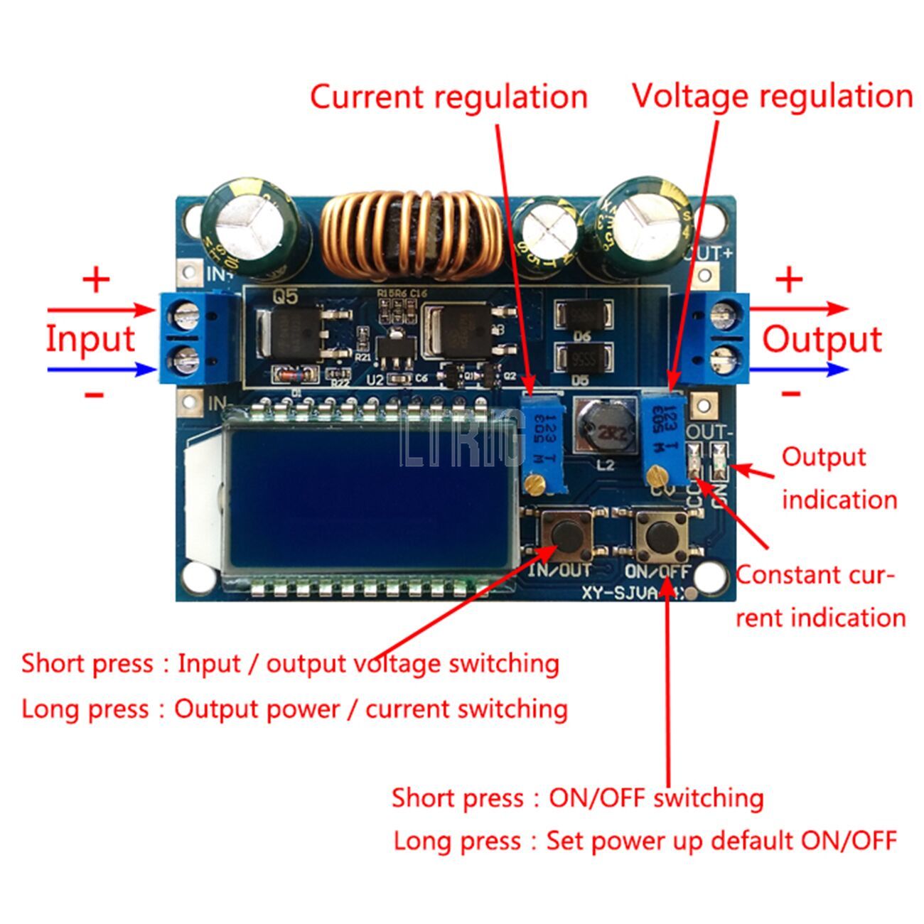 custom 1Pcs Lifting pressure module constant pressure constant current liquid crystal LCD digital display voltmeter