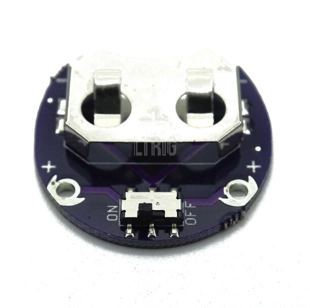 custom 1Pcs LilyPad Coin Cell Battery Holder CR2032 Battery Mount Module Small Slide Switch Board