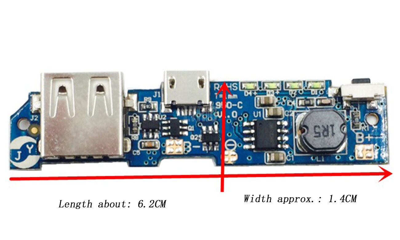 custom 1Pcs Mobile power charging treasure circuit board lithium battery charger PCB boost board module diy kit