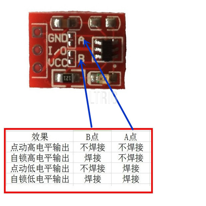 custom 1Pcs NEW TTP223 Touch button Module Capacitor type Single Channel Self Locking Touch switch sensor