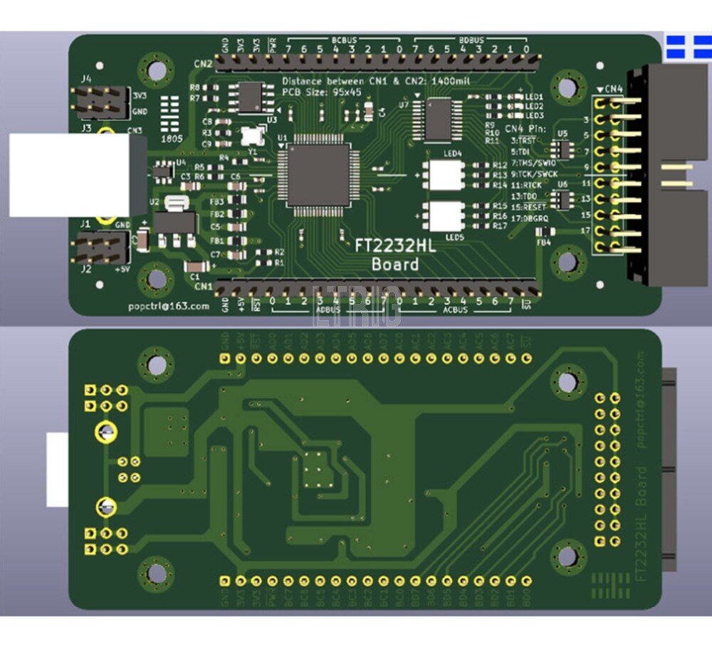 custom 1Pcs New FT2232HL Development Board FT2232H USB Port Support JTAG openOCD