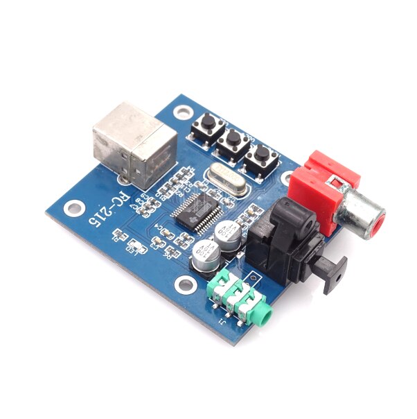 custom 1Pcs PCM2704 USB DAC USB Fiber Optic Coaxial Analog Output Power for Raspberry Pi Raspbian RaspBMC