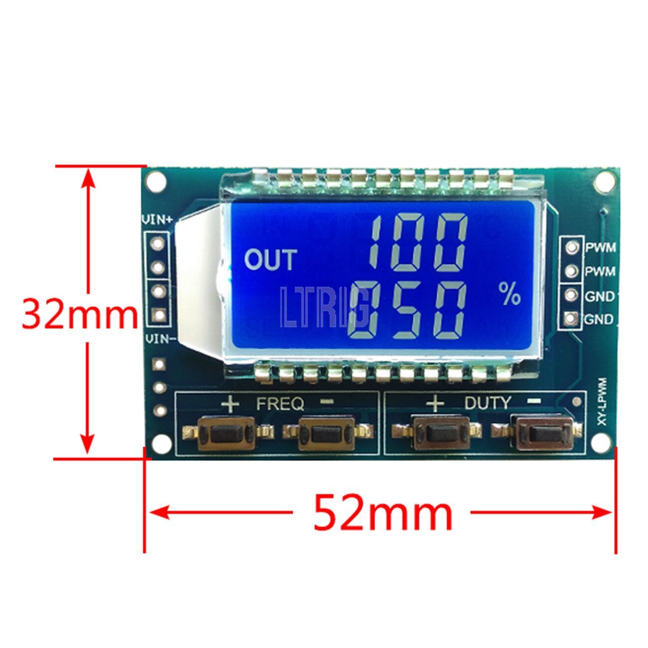 custom 1Pcs PWM Signal Generator Pulse Frequency Duty Cycle Adjustable Module LCD Display 1Hz-150Khz 3.3V-30V