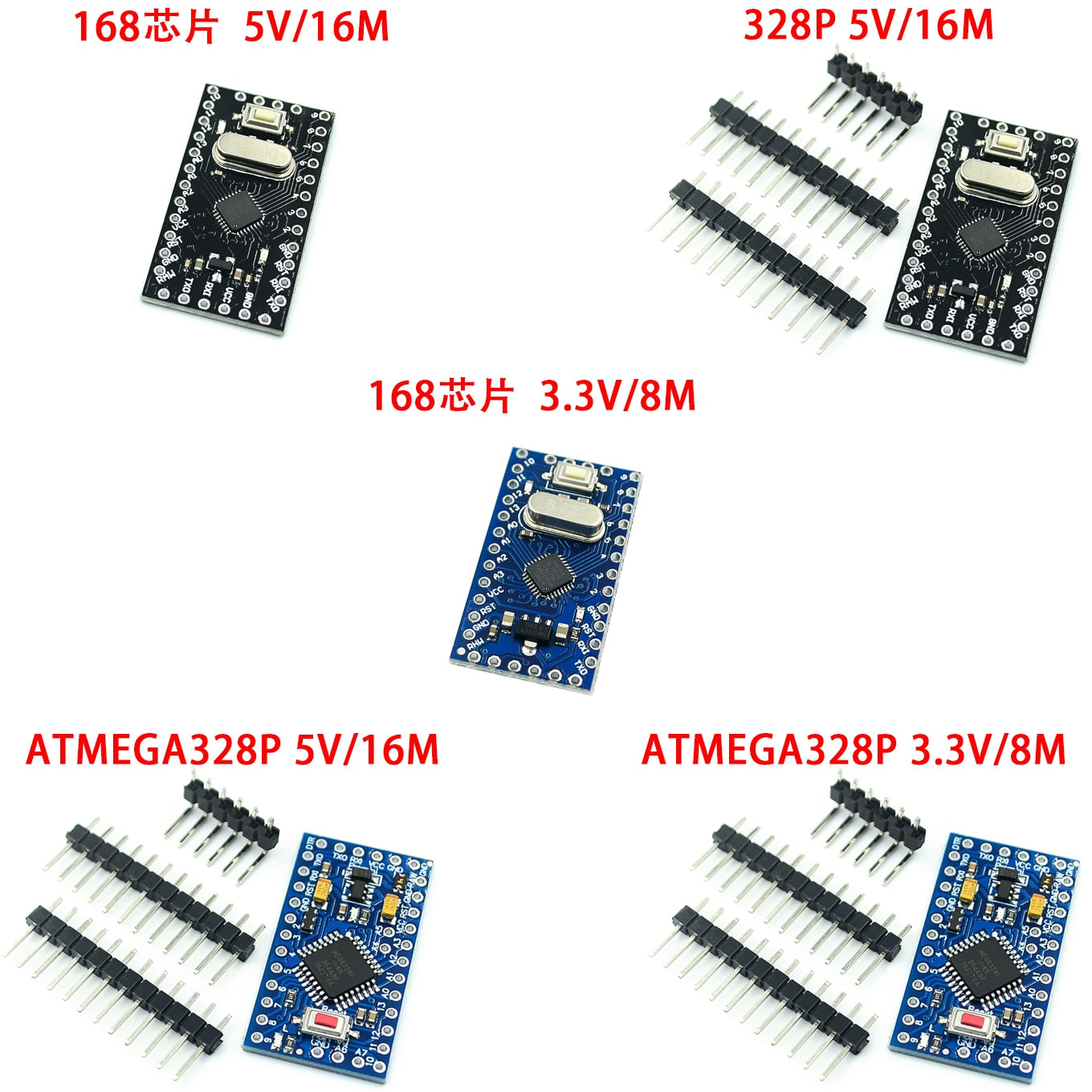custom 1Pcs Pro mini improved ATMEGA328P/168 chip 5V/16M 3.3v /8M electronic blocks for arduino