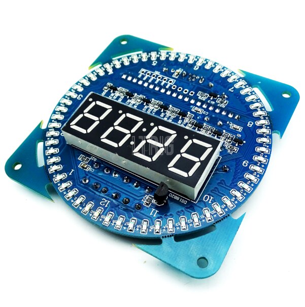 custom 1Pcs Rotating LED Display Alarm Electronic Clock Module Water Lamp DIY Kit Light Control Temperature