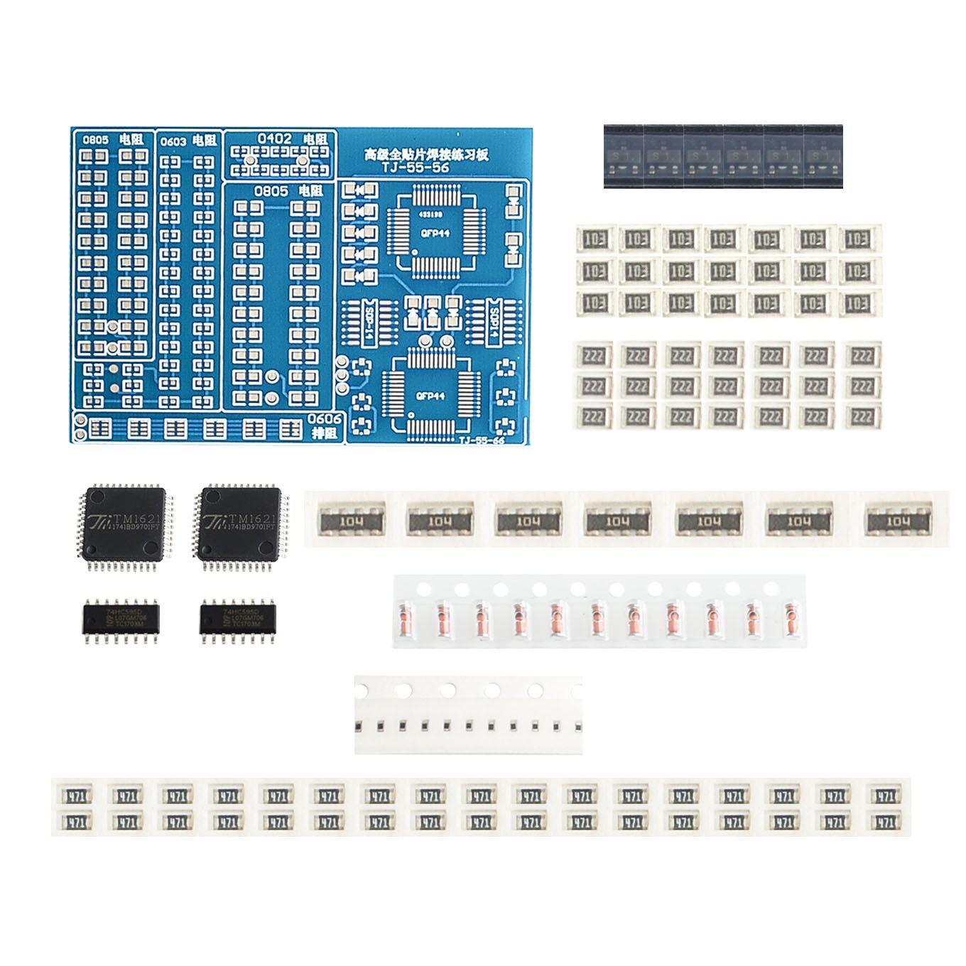 custom 1Pcs SMT SMD Component Welding Practice Board Soldering DIY Kit Resitor Diode Transistor Learning Electronic