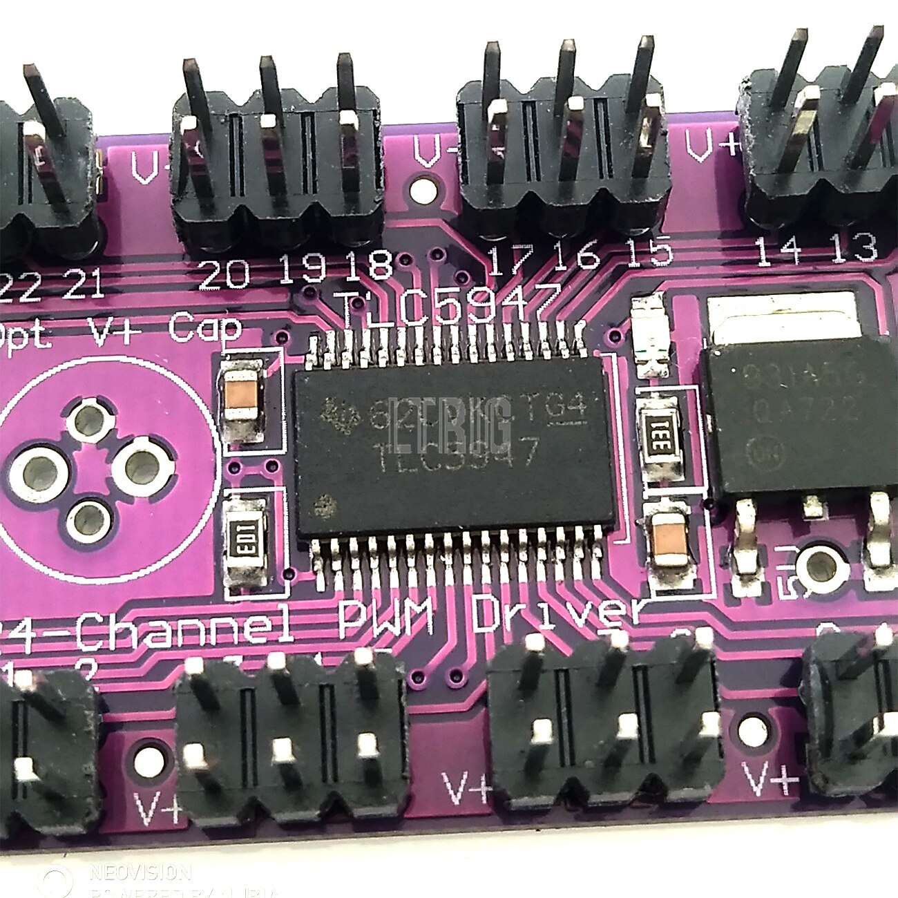 custom 1Pcs TLC5947 12bit PWM Pulse Width Modulation 24 Output Channels LED Driver Module