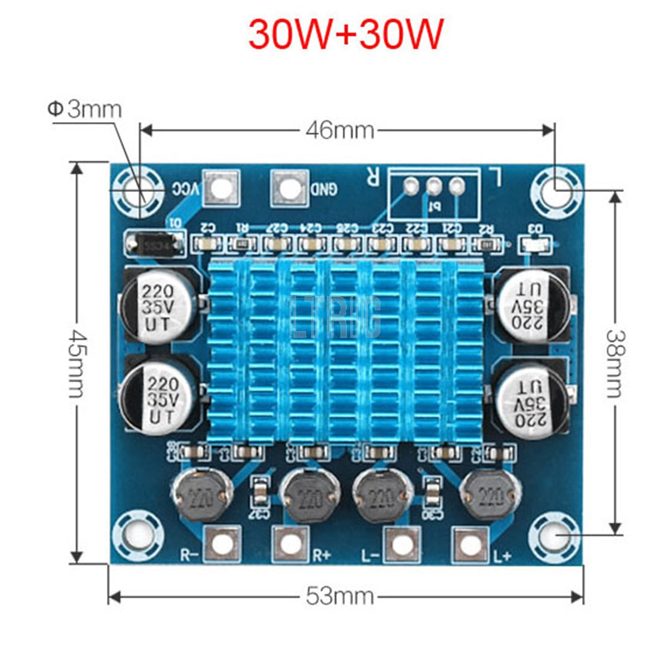 custom 1Pcs TPA3110 XH-A232 30W+30W 2.0 Channel Digital Stereo Audio Power Amplifier Board DC 8-26V 3A