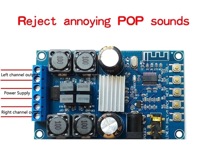 custom 1Pcs TPA3116 Bluetooth Digital Amplifier Board Dual 50W*2 Audio Amplifier with Shell No POP Sound 502B