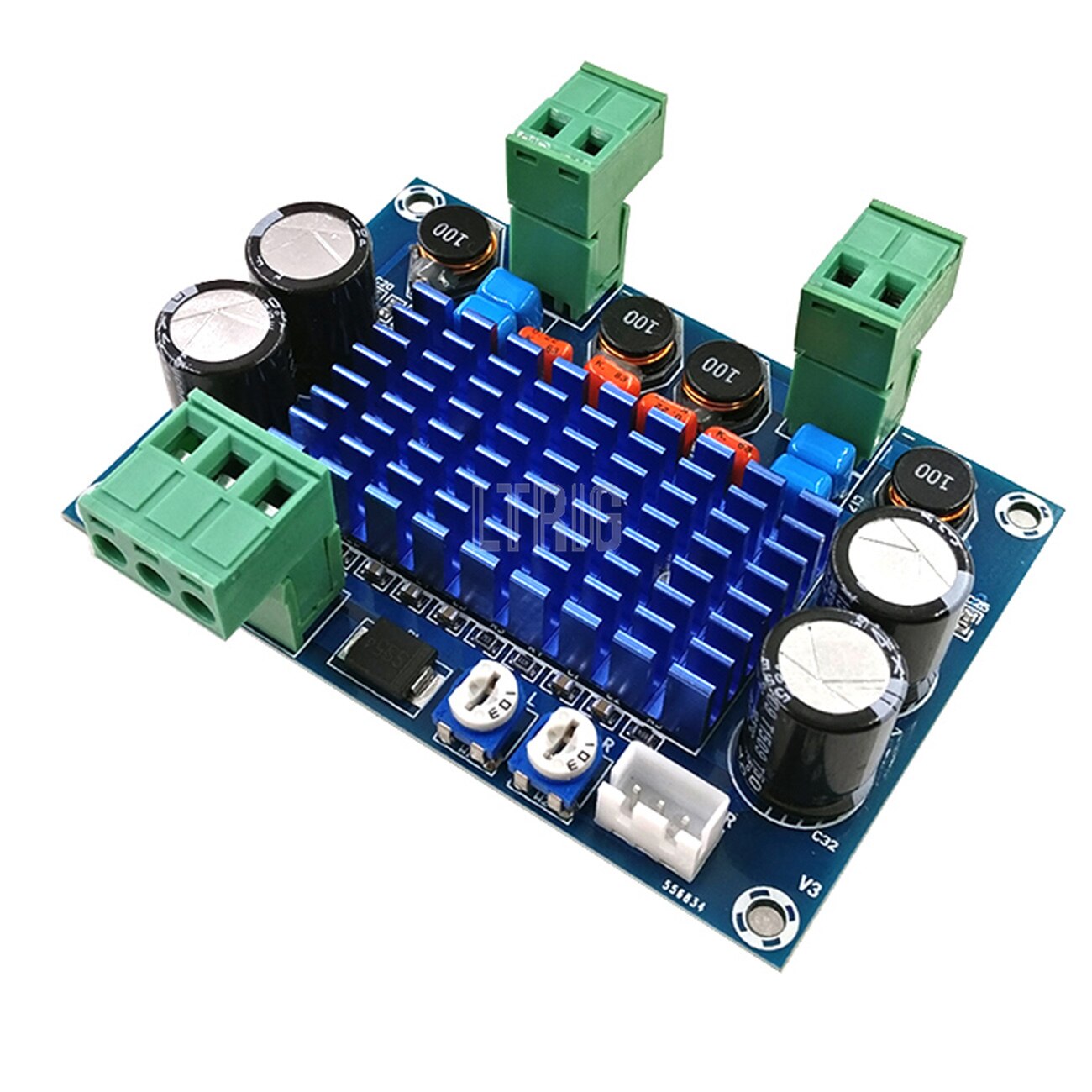 custom 1Pcs TPA3116D2 DC 8V-28V 2 *120W chassis dedicated plug-in HIFI power amplifier board