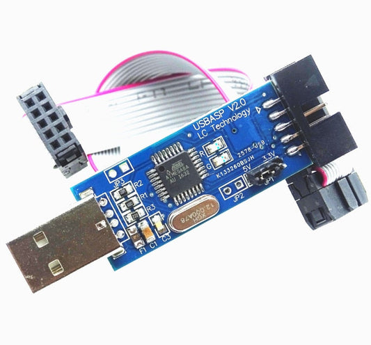 custom 1Pcs USB ISP AVR Programmer 3.3V/5V USB ISP ASP ATMEGA8 ATMEGA128 ATtiny/CAN/PWM +10Pin Wire Support Win7 64BitBit