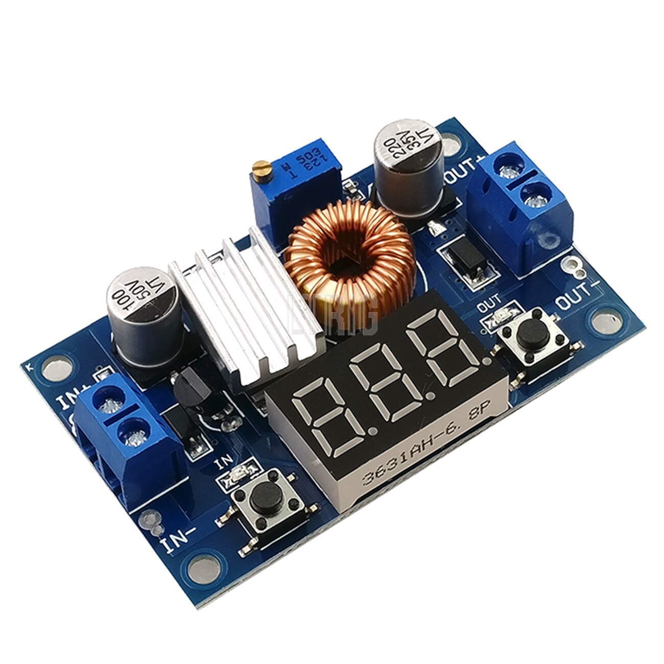 custom 1Pcs XL4015 75W 5A High Power DC-DC Adjustable Step down Module Power Module + LED Voltmeter