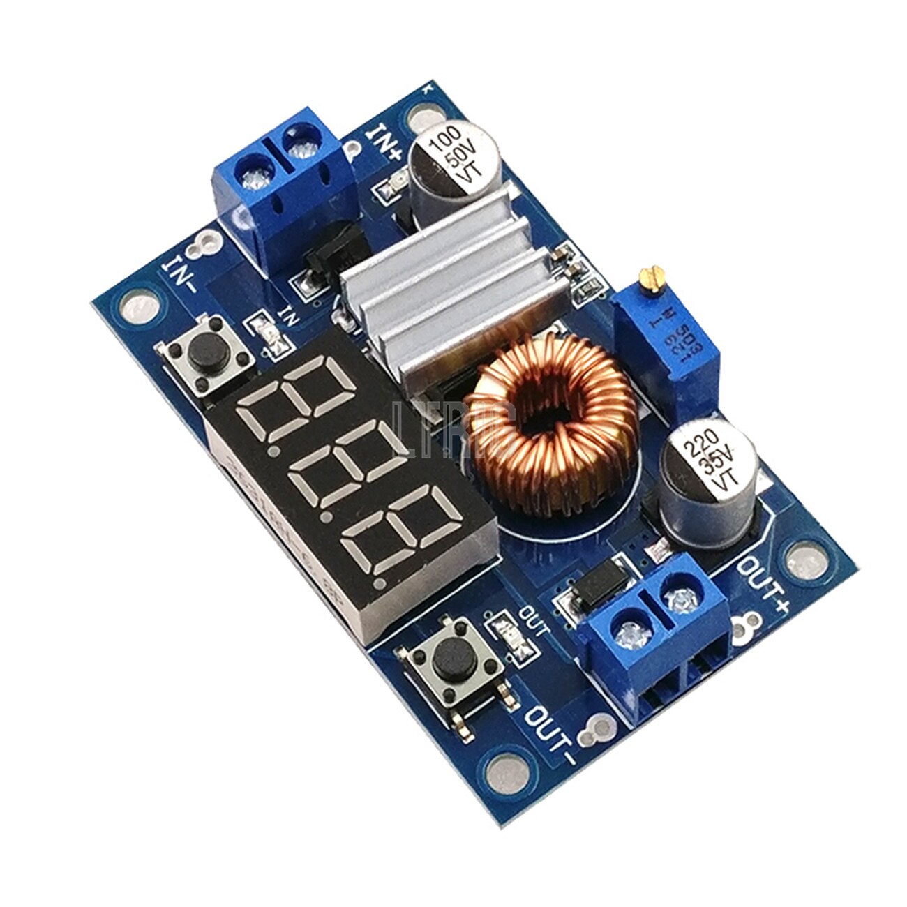 custom 1Pcs XL4015 75W 5A High Power DC-DC Adjustable Step down Module Power Module + LED Voltmeter