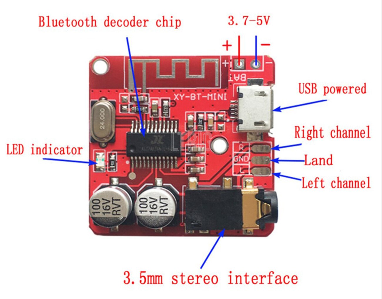 custom 1Pcs XY-BT Audio Receiver board Bluetooth 4.1 mp3 lossless decoder board Wireless Stereo Music Module 3.7-5V