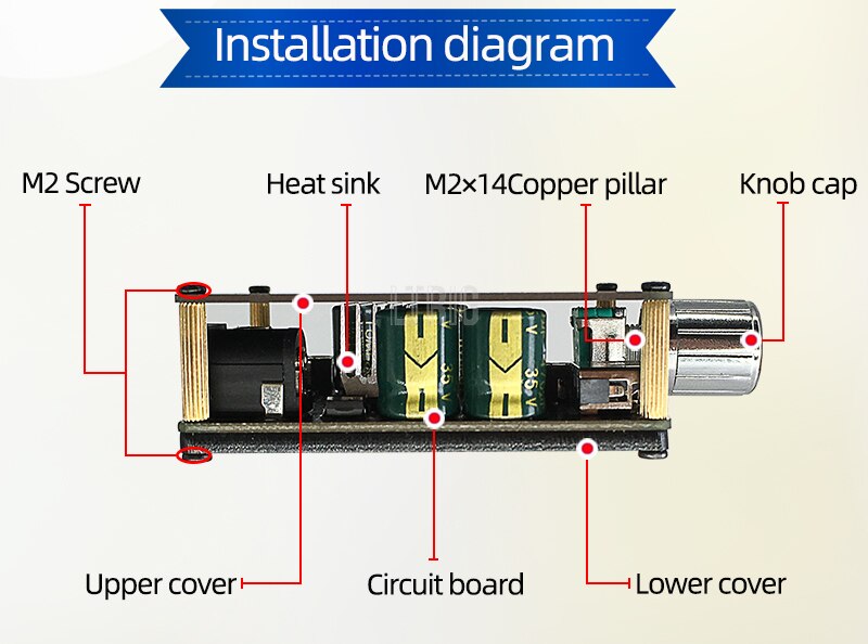 custom 1Pcs XY-C100L Wireless Audio Digital Power Amplifier Stereo Board 100Wx2 Bluetooth 5.0  360 Degree Stepless Tuning