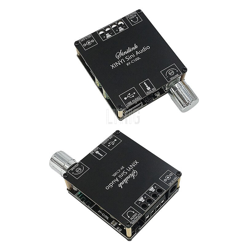 custom 1Pcs XY-C100L Wireless Audio Digital Power Amplifier Stereo Board 100Wx2 Bluetooth 5.0  360 Degree Stepless Tuning