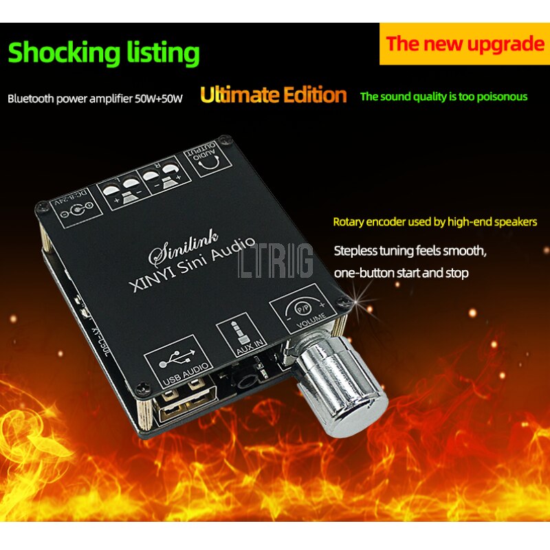 custom 1Pcs XY-C50L/C50H Bluetooth Wireless Audio Digital Power amplifier Stereo board 50Wx2 Amp Amplificador 3.5MM APP