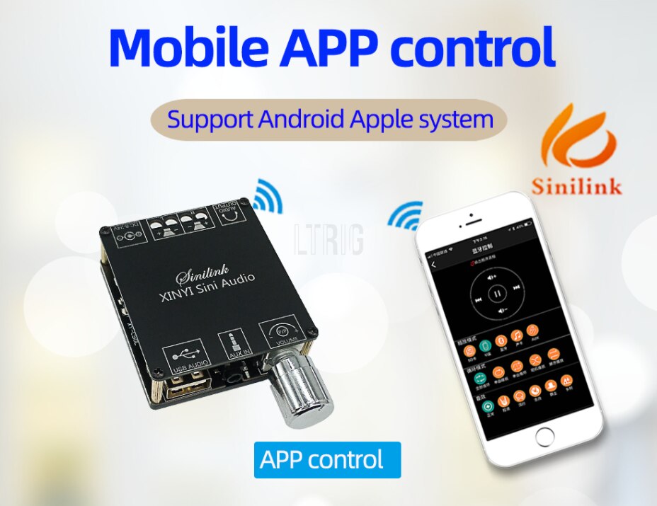 custom 1Pcs XY-C50L/C50H Bluetooth Wireless Audio Digital Power amplifier Stereo board 50Wx2 Amp Amplificador 3.5MM APP