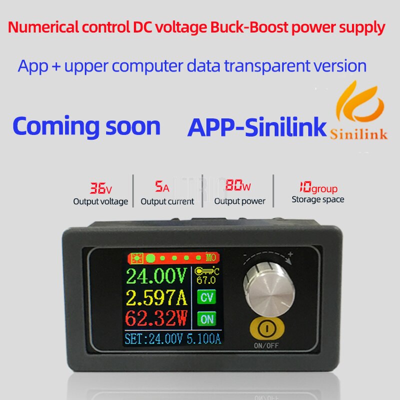 custom 1Pcs XYS3580 DC Buck Boost, 0.6-36V 5A CC CV converter, adjustable power supply module, voltage regulator