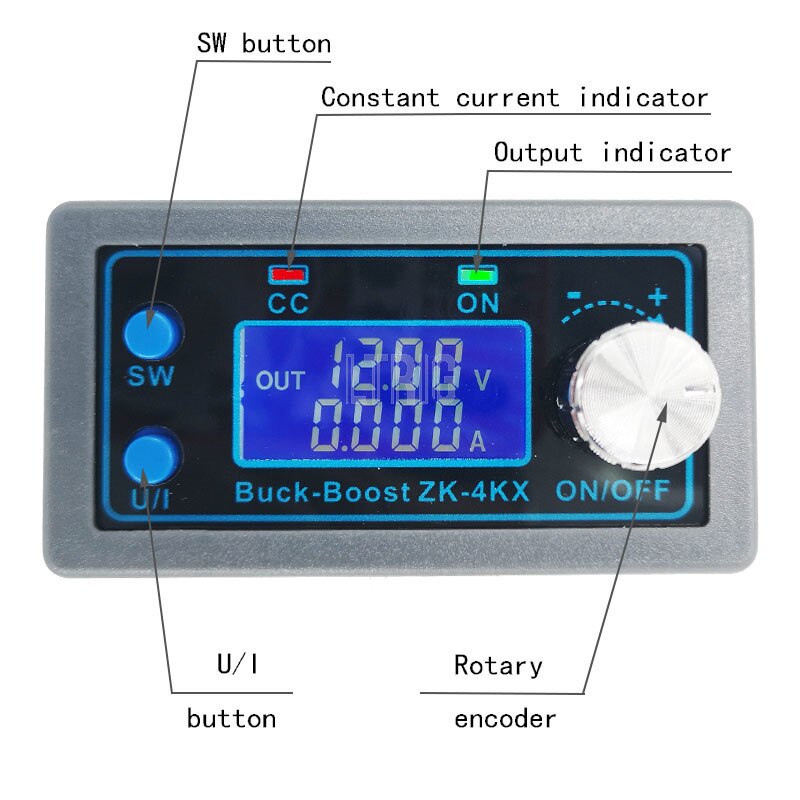 custom 1Pcs ZK-4KX, DC Buck Boost Converter, DC CV 0.5-30V, 4A Power Module, Adjustable Regulated Power Supply