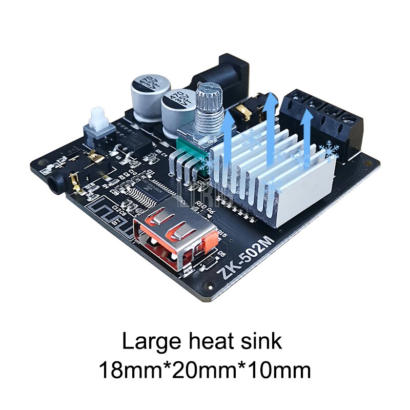 custom 1Pcs ZK-502M MINI Bluetooth 5.0 scheda amplificatore Audio di potenza 50WX2 amplificatore Stereo amplificatore