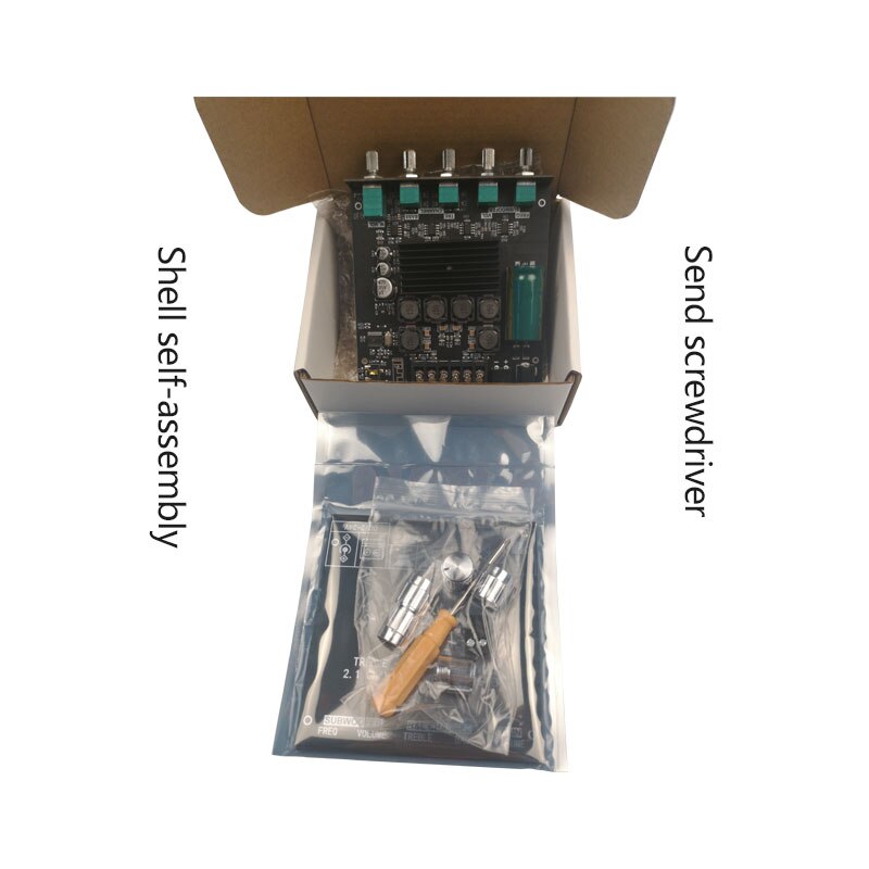 custom 1Pcs ZK-TB21 TPA3116d2 bluetooth subwoofer amplifier board 50wx2 + 100w 2.1 power audio stereo amplifier bass board