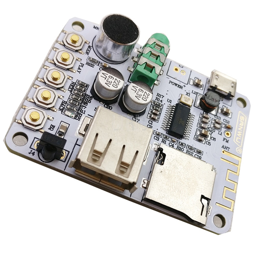 custom 1Pcs audio receiver board slot with USB TF card decoding playback preamp output 4.0 wireless stereo music module