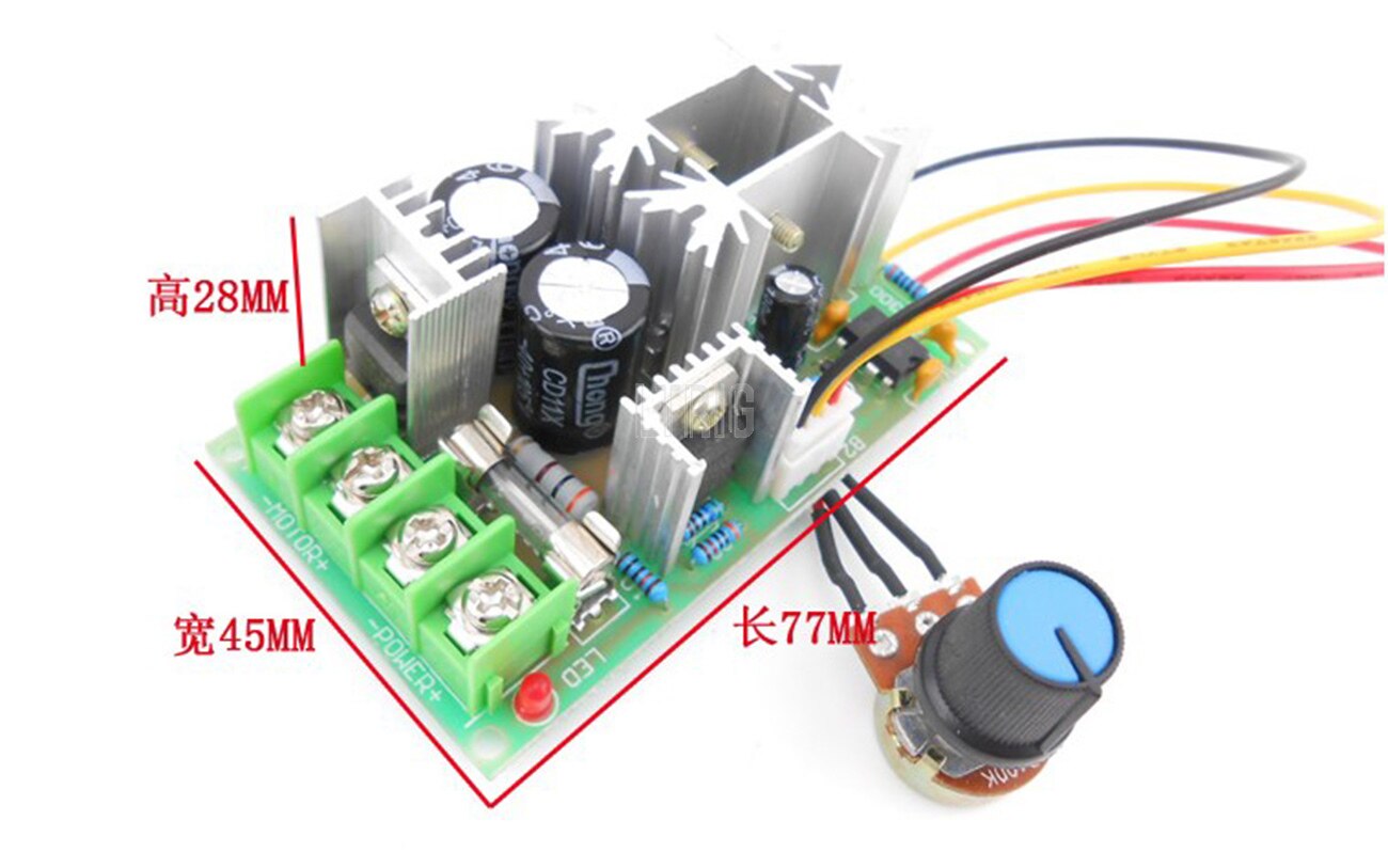 custom 1Pcs motor speed regulator 12v 24v 36v 48v high power drive module motor speed controller pwm current regulator 20a