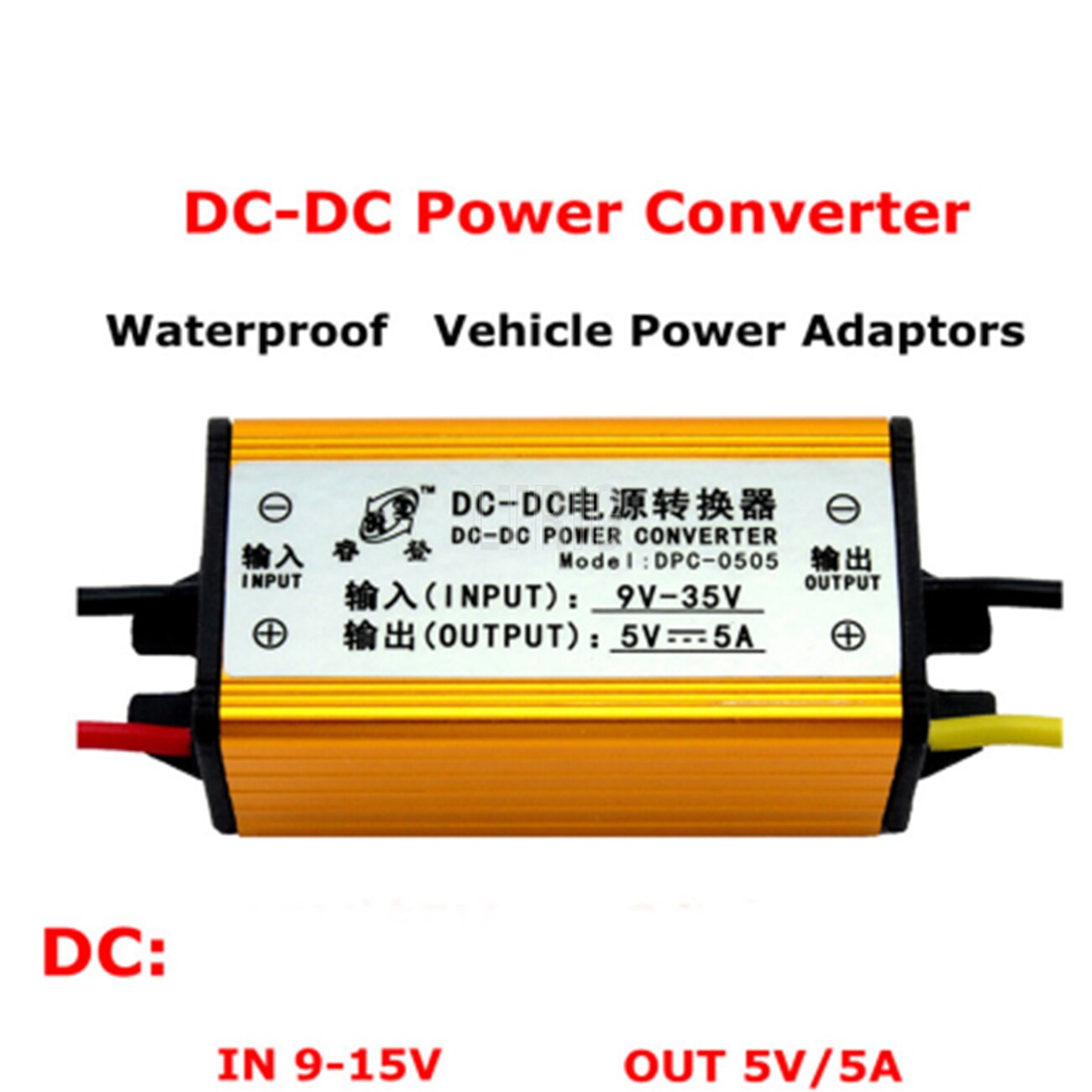 customized 1Pcs 5V/ 12V 5A 4-line DC-DC step-down car/vehicle LED drive voltmeter waterproof regulator