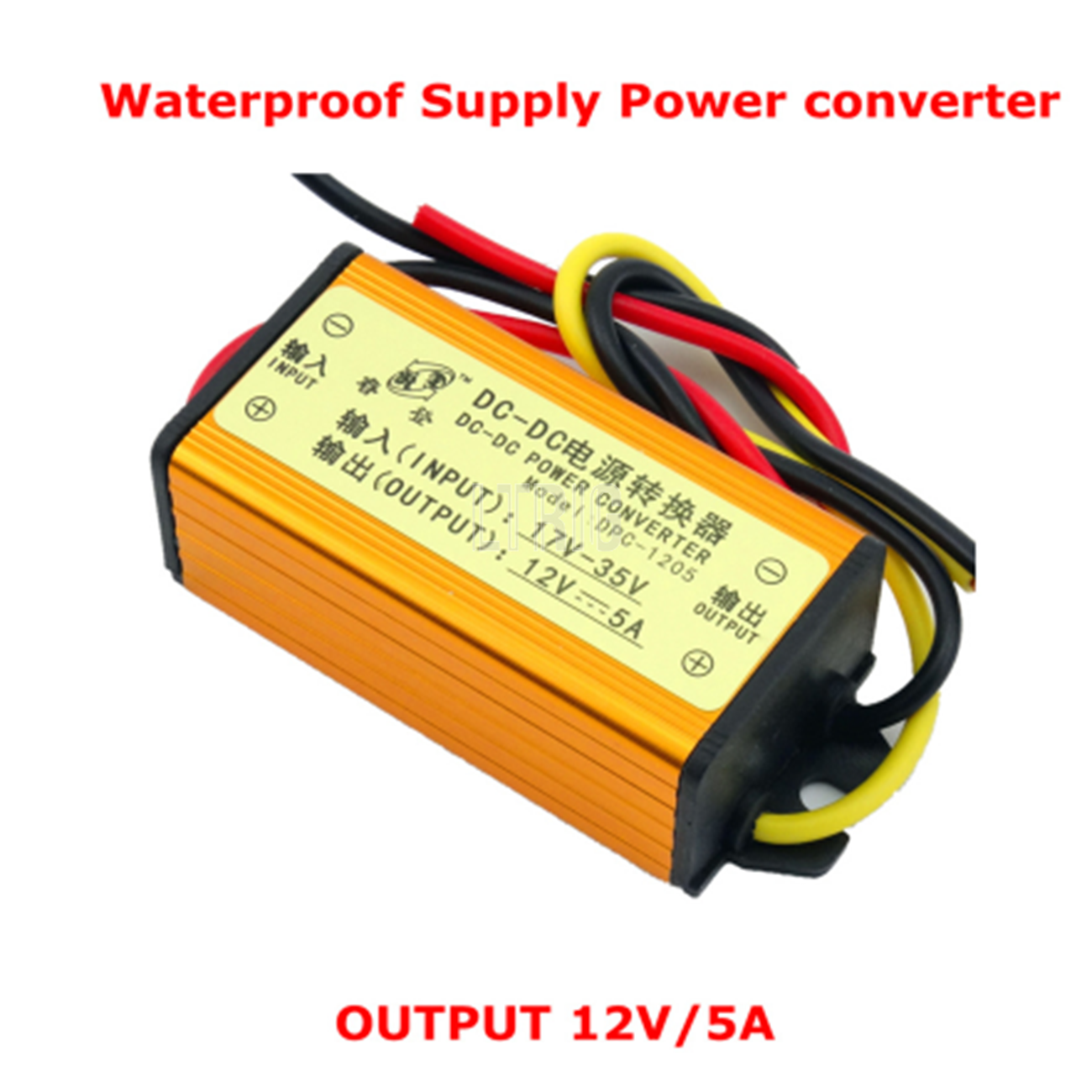 customized 1Pcs 5V/ 12V 5A 4-line DC-DC step-down car/vehicle LED drive voltmeter waterproof regulator