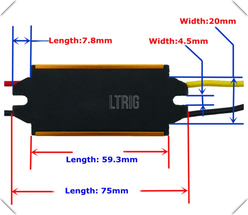 customized 1Pcs 5V/ 12V 5A 4-line DC-DC step-down car/vehicle LED drive voltmeter waterproof regulator