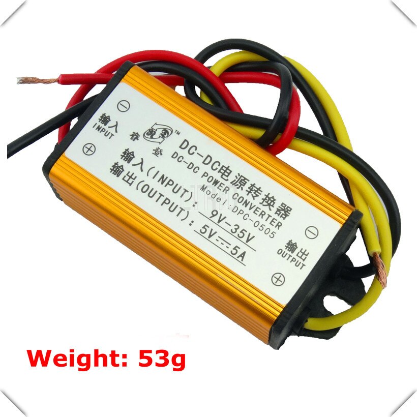 customized 1Pcs 5V/ 12V 5A 4-line DC-DC step-down car/vehicle LED drive voltmeter waterproof regulator