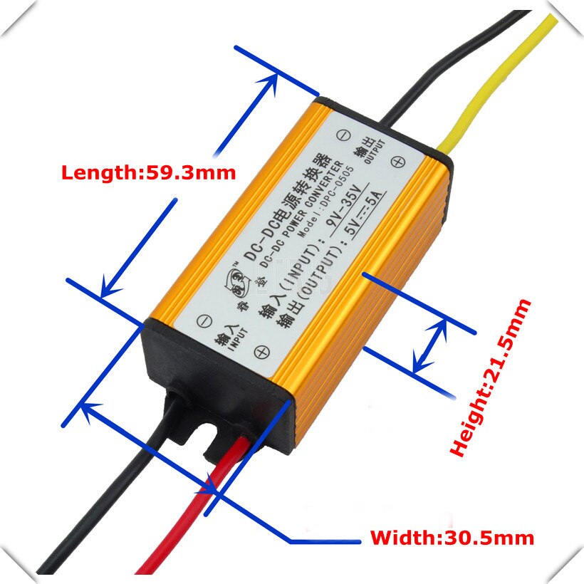 customized 1Pcs 5V/ 12V 5A 4-line DC-DC step-down car/vehicle LED drive voltmeter waterproof regulator