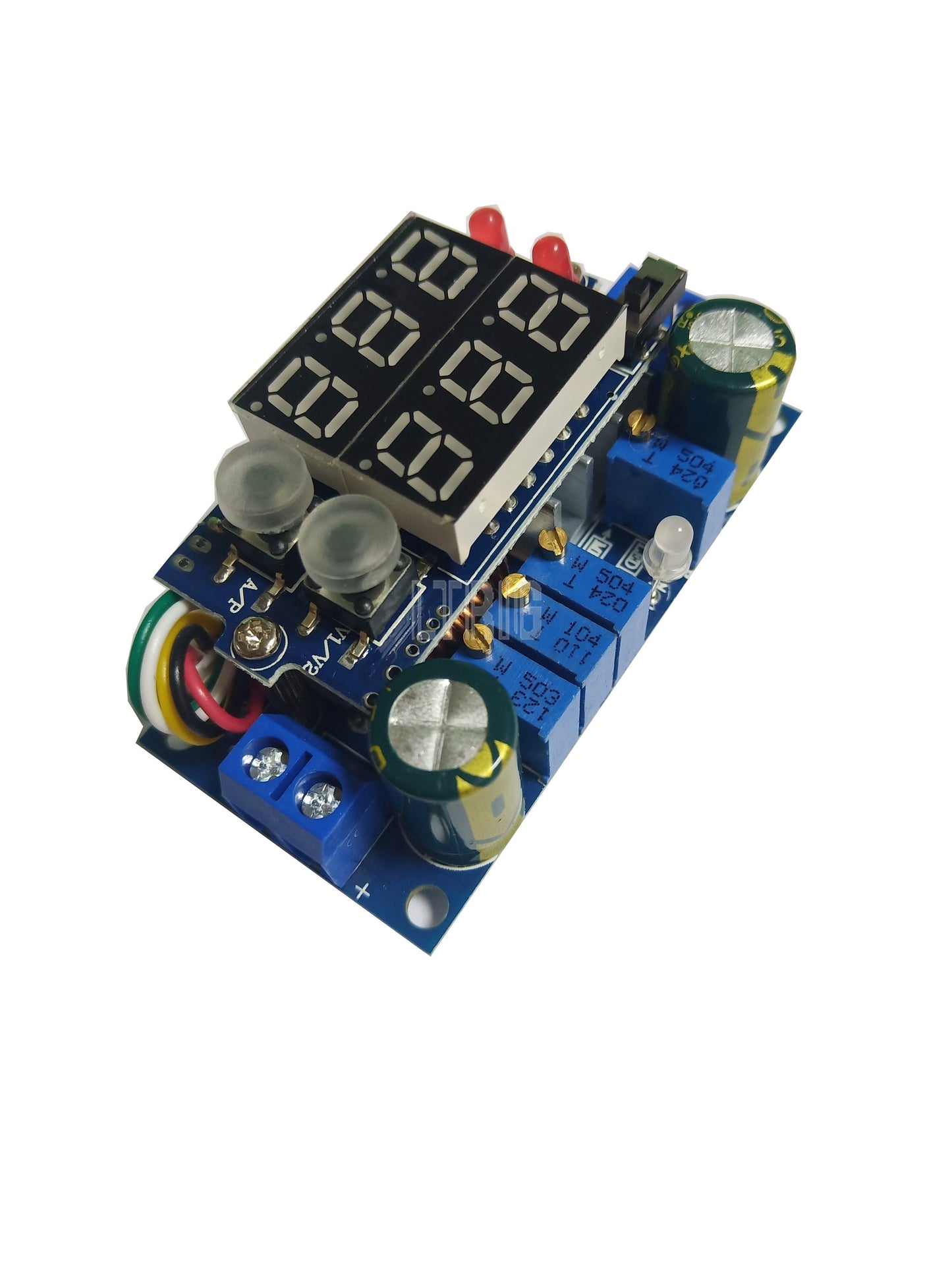 customized 1Pcs DC-DC 5A electrolytic converter, digital LED solar voltage regulator vehicle battery charging test