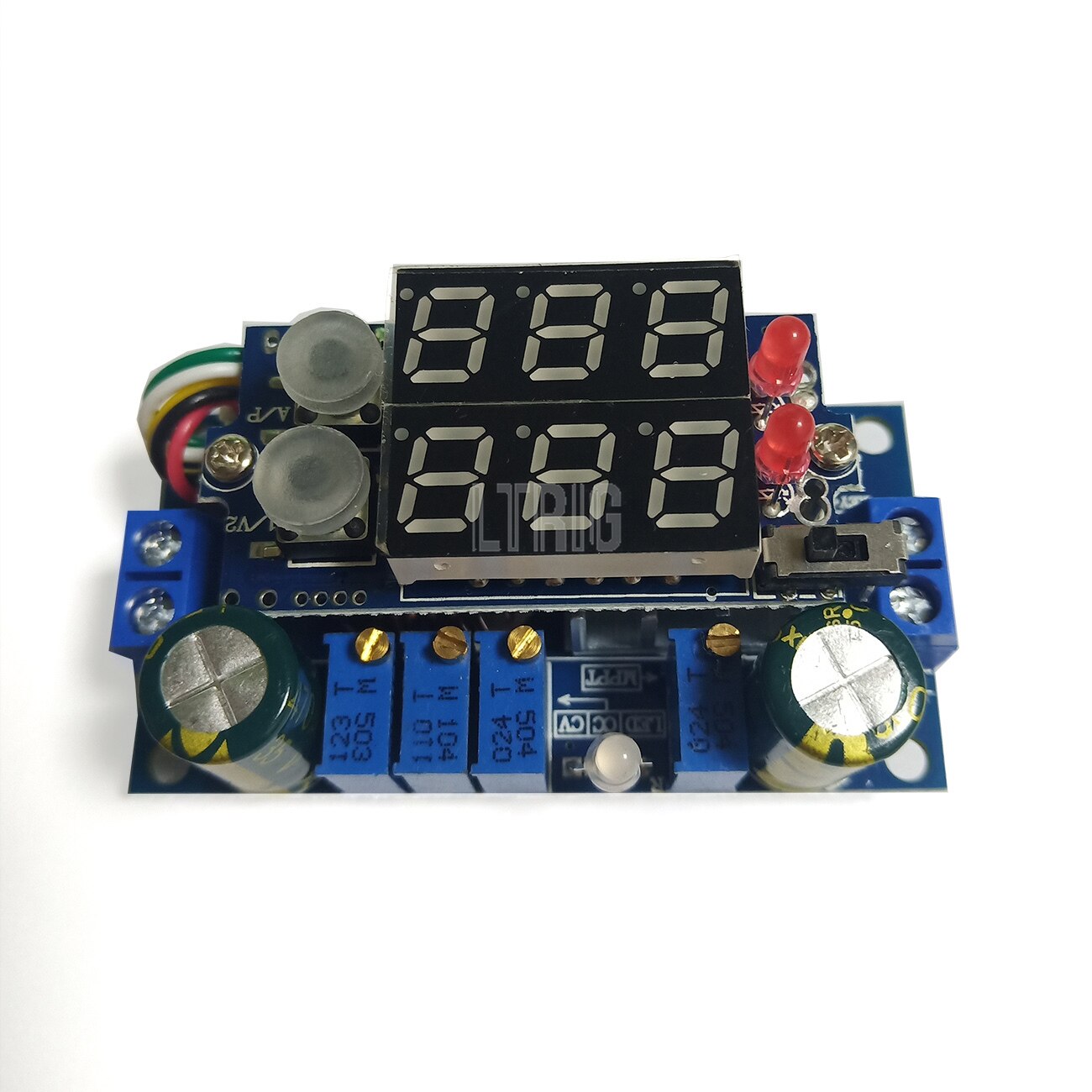 customized 1Pcs DC-DC 5A electrolytic converter, digital LED solar voltage regulator vehicle battery charging test