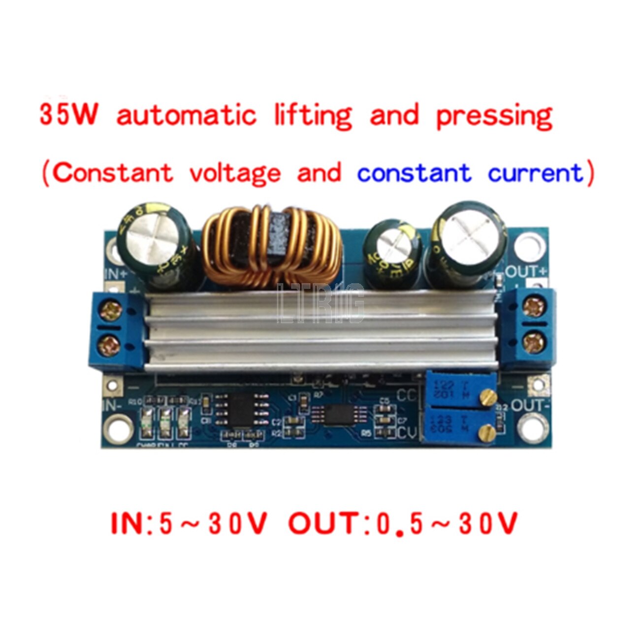 customized 1Pcs DC automatic boost/step-down converter CV DC 0.5-30V 4A power module, adjustable power voltmeter