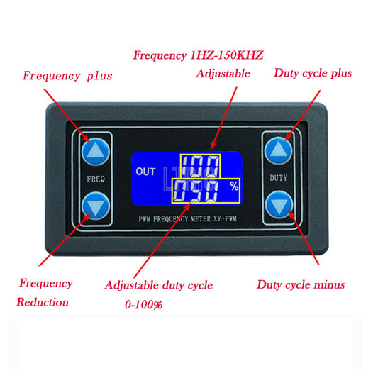 customized 1Pcs HZ-150khz 1 LCD digital display PWM square wave pulse frequency adjustable wave signal module generator