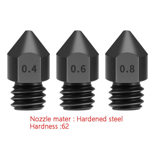 Custom MK7 MK8 Nozzle Super Hard Steel Mold Steel Corrosion-Resistant Extruder Threaded 1.75mm 3D Printer Nozzle for Ender3 Pro