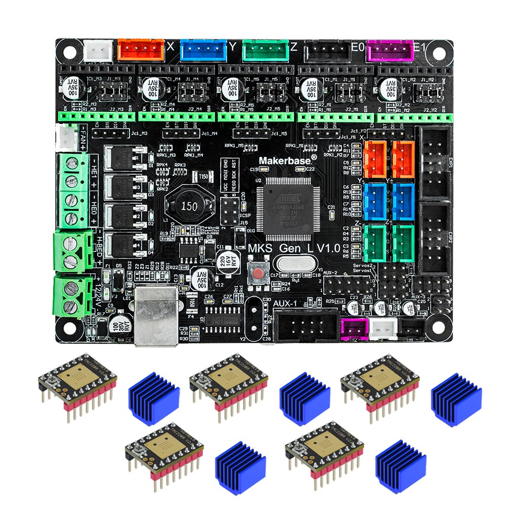 MKS Gen L V2.1 3D Printer Control Board Motherboard Compatible Mini 12864 LCD Screen A4988 TMC2209 Replace Mega2560 customize