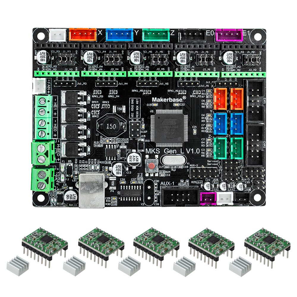MKS Gen L V2.1 3D Printer Control Board Motherboard Compatible Mini 12864 LCD Screen A4988 TMC2209 Replace Mega2560 customize