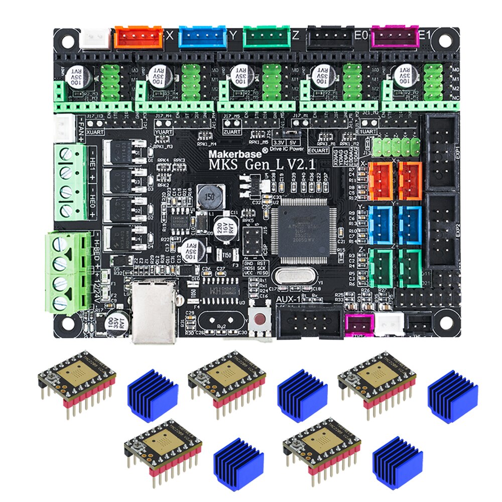 MKS Gen L V2.1 3D Printer Control Board Motherboard Compatible Mini 12864 LCD Screen A4988 TMC2209 Replace Mega2560 customize