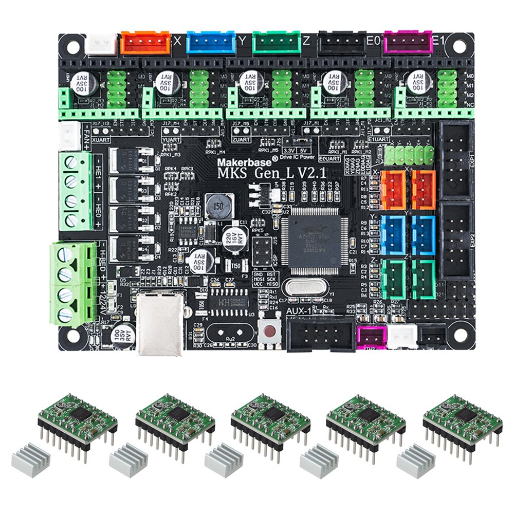 MKS Gen L V2.1 3D Printer Control Board Motherboard Compatible Mini 12864 LCD Screen A4988 TMC2209 Replace Mega2560 customize