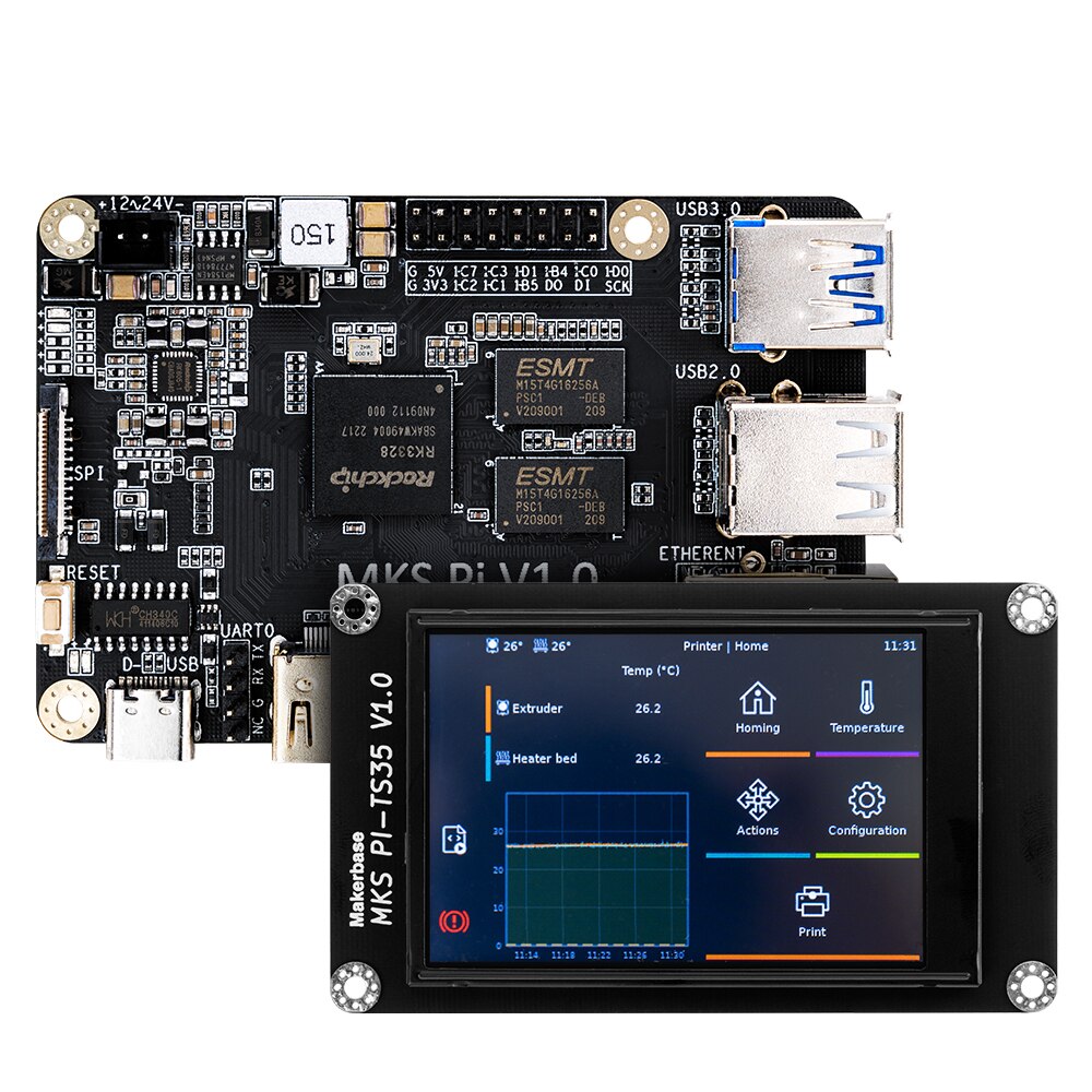 MKS PI Motherboard With Quad-Core 64bits SOC Onboard Runs Klipper Screen Para For Voron Replace Raspberry Pi RasPi RPI customize