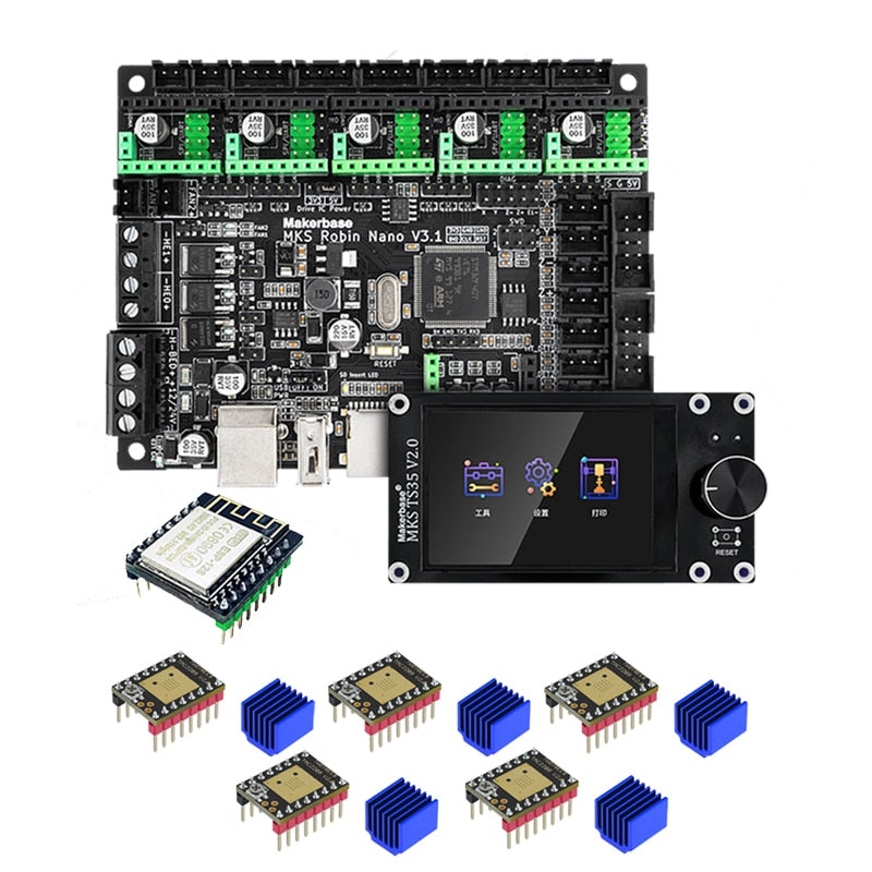 Custom MKS Robin Nano V3.1 3D Printer Control Board Motherboard TS35 TFT Touch Screen Compatible with A4988 TMC2209