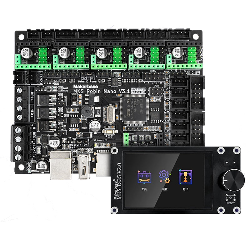 Custom MKS Robin Nano V3.1 3D Printer Control Board Motherboard TS35 TFT Touch Screen Compatible with A4988 TMC2209